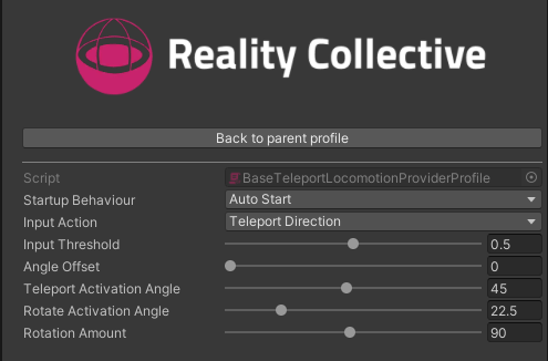 A teleport provider profile. In this example we are looking at the instant teleport provider profile.